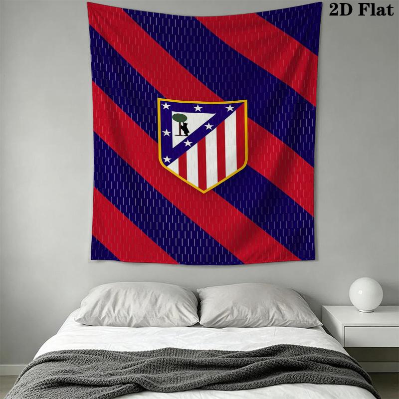 Atletico Madrid Wall Tapestry Aesthetic Wall Hanging Printed Fabric Blanket Decorative Tapestries for Bedroom Living Room Home Decor