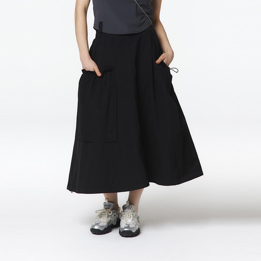 OFFROAD Damen Asymmetrischer Rock mit Außentaschen (Schwarz)_5L41811