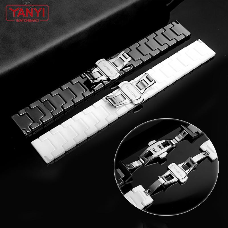 Ceramic Watch Band 14mm 16mm 18mm 20mm 22mm Watchband for Omega Moonswatch Amazfit Samsung Strap Mens Women Wristwatches Band