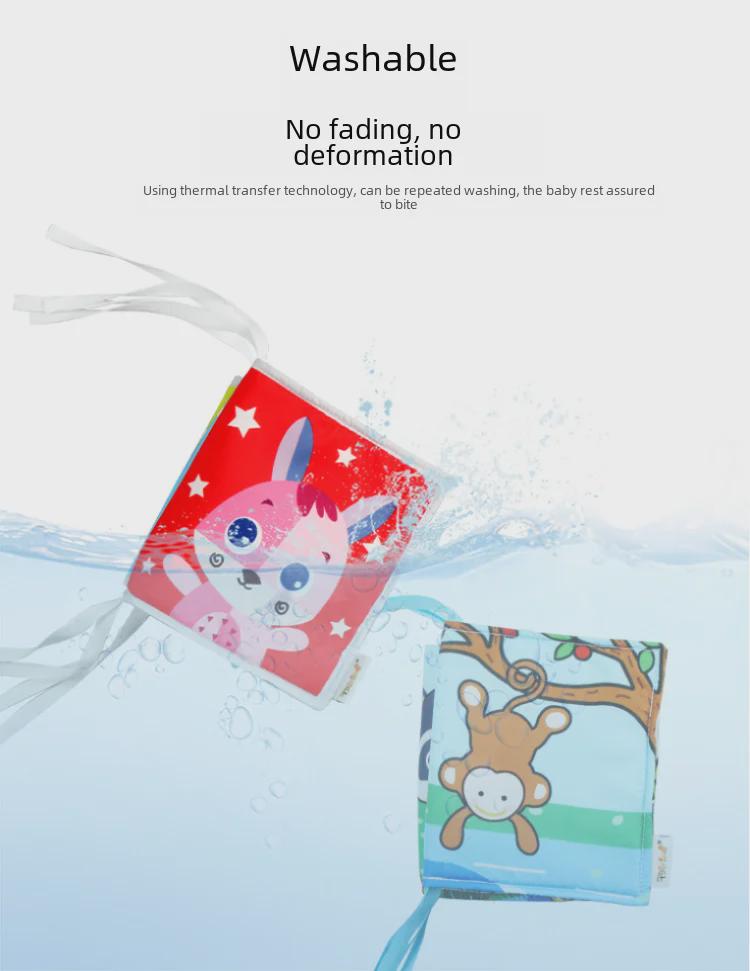 Aipinqi Double-Sided Rabbit Visual Stimulation Bed Cloth Book for Early Education