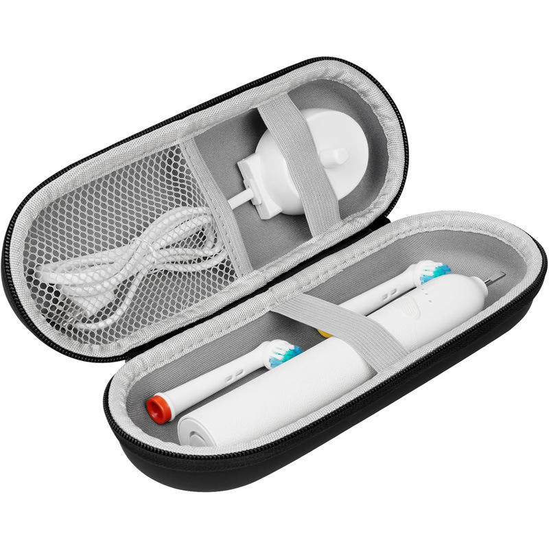 Portable Travel Toothbrush Case Protective Holder Toothbrush Case Charger Storage Box with Mesh Pocket