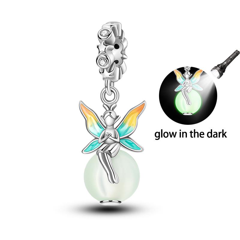 Copper Glow-In-The-Dark Firefly Butterfly Deer Charms Beads Pendants Fit Qikaola Original Bracelets Diy Birthday Jewelry