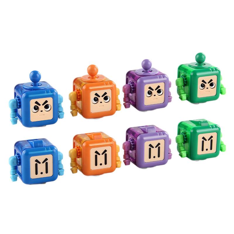 Fidget Robot Cube Press Change Face Stress Relief Toy Set 8pcs Decompression Puzzle Gift