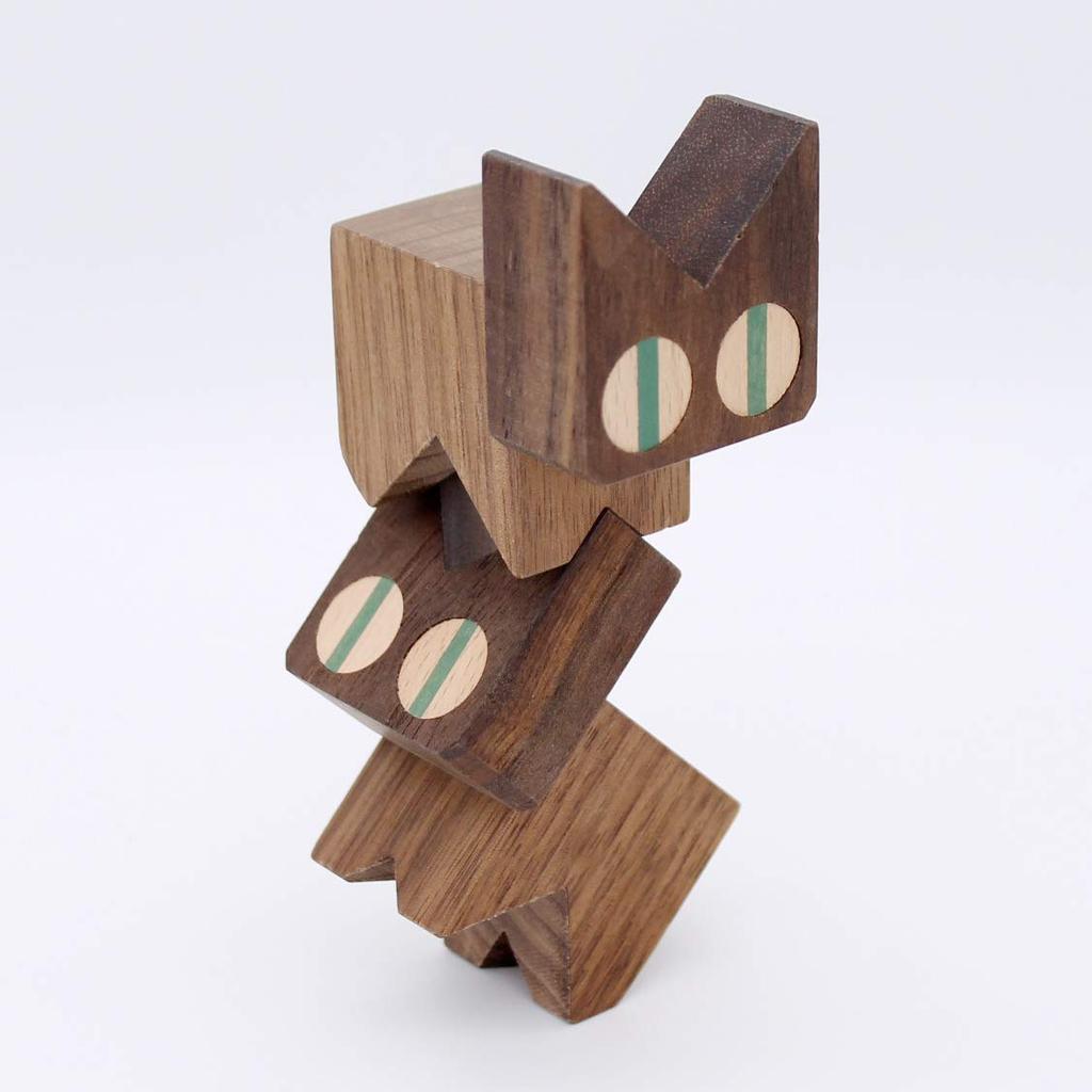 Komamugu Toy Cat Block Set of 2 (Black Cat)