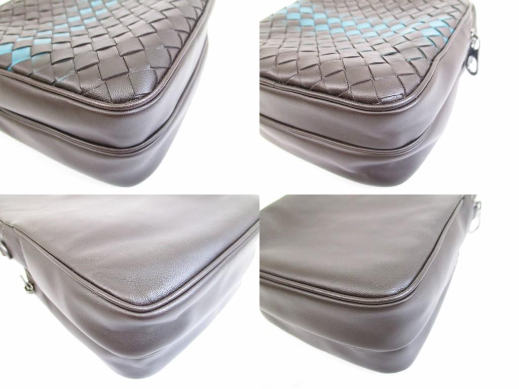 Geantă autentică BOTTEGA VENETA Intrecciato din piele maro închis #6560 Reconditionată