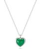 Findelise 925 Heart Green Onyx Gemstone Necklace