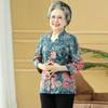 Paster Autumn Floral Tang Suit Set for Middle-Aged Women