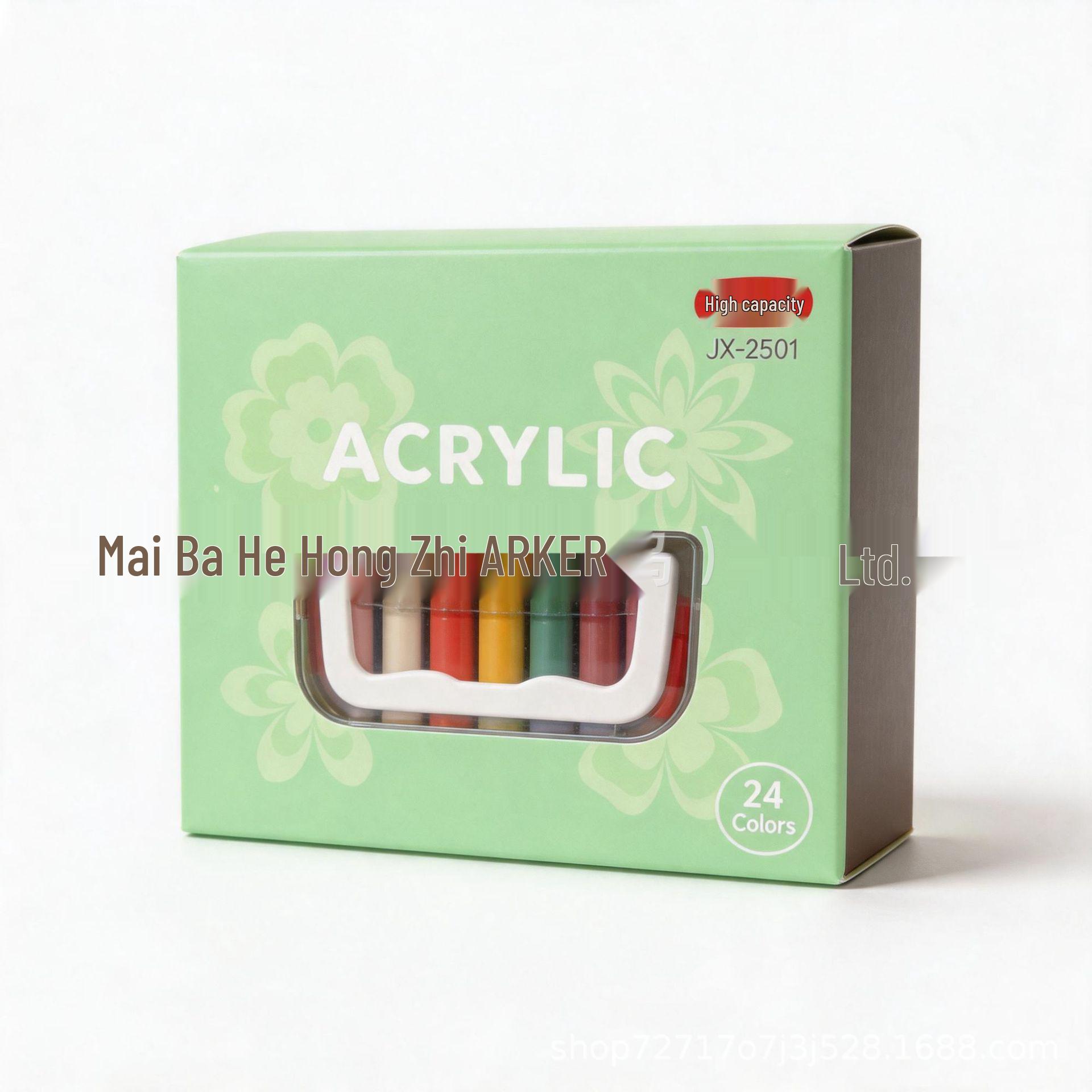 Acrylic Marker Pen Set: Soft Tip, Colored Barrel, Folding Box, Art Brush