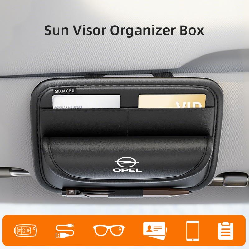 AAAYR1 Universal Car Sun Visor Clip Credit Card Storage Bag Accessories For Opel Corsa Astra Insignia Vectra Zafira Meriva Mokka Grand