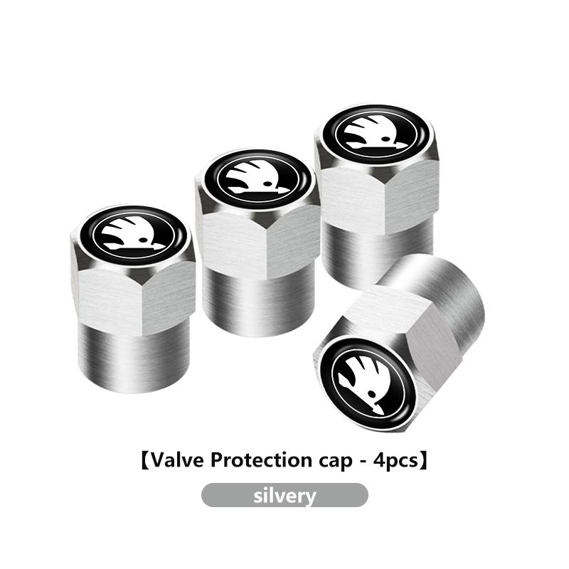 HRQB8 For Skoda 4PCS Car Tire Stem Valve Cap Airdust Waterproof Wheel Tire Valve Rim Stem Cover octavia a5 a4 mk1 2 fabia superb rapid