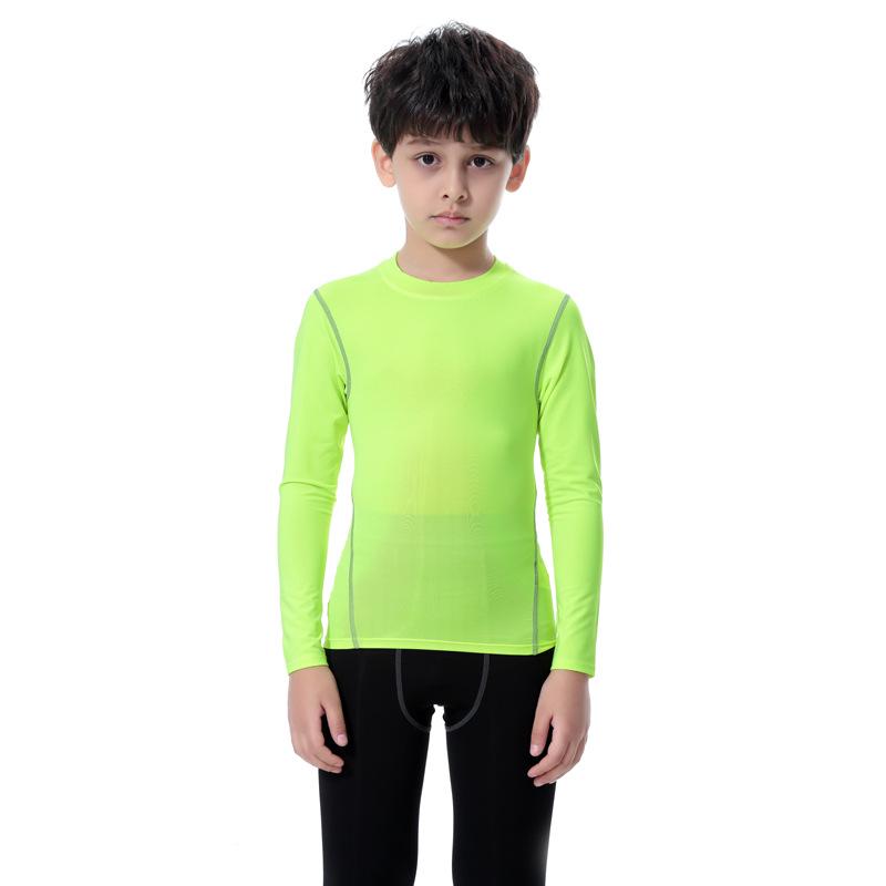 Kids' PRO Sports Fitness Gear: Boys' & Girls' Quick-Dry Running Sets with Long/Short Sleeve Shirts, Elastic Shorts, and Long Pants.