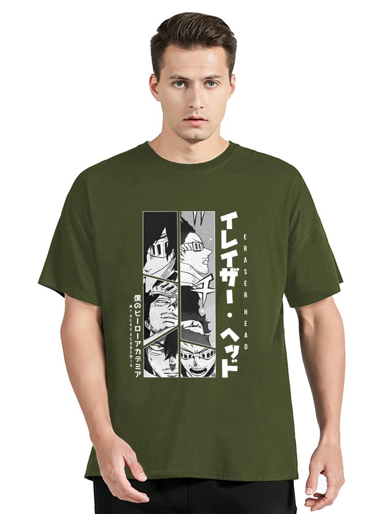 

ZX Футболка Уникальный Эразор Хед Моя Геройская Академия Айзава Шота Мужская Хлопковая Футболка Оверсайз Графические Футболки Хип-Хоп Топы Одежда 3XL