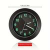 43mm Luminous Car Dashboard Clock - Waterproof Digital Display with Stick-On/Air Vent Mount for Auto