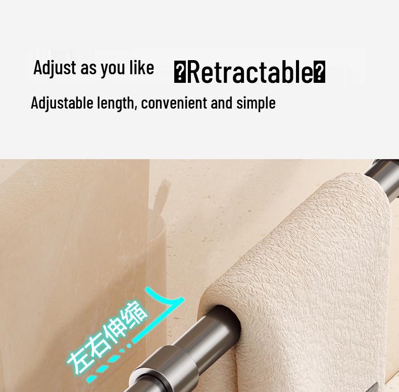 Retractable No-Drill Suction Cup Towel Rack for Bathroom and Toilet