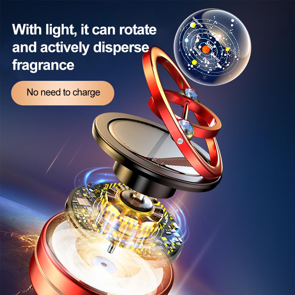 Car Air Freshener Interstellar Solar Ring Rotary Aromatherapy Ornaments Dashboard Perfume Diffuser Auto Accessories Interior Car Decor