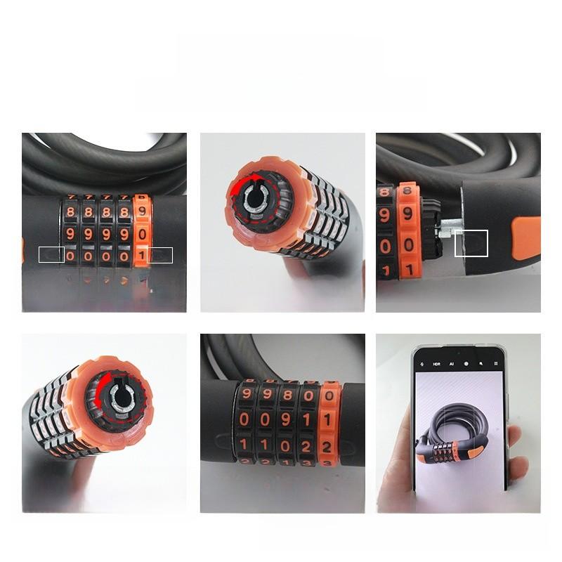 Bike Security Lock With Fivedigit Combo For Mountain And Road Cycling Safety