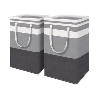 Panier à linge pliable en tissu 2 pièces 75 L Poignées de transport pratiques Solution de rangement peu encombrante pour chambre à coucher