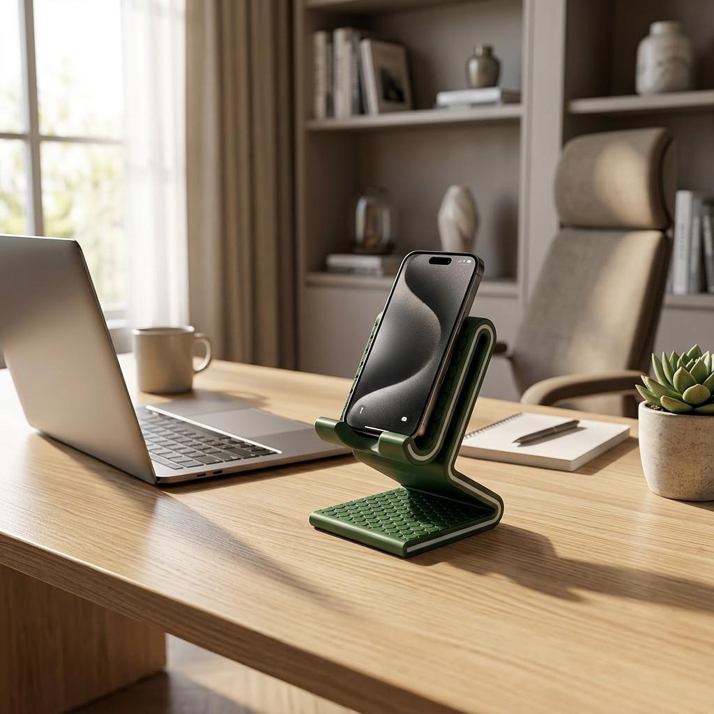 3D Printed Universal Phone Tablet Stand Durable Engineering Plastic Adjustable Angle Portable Compact