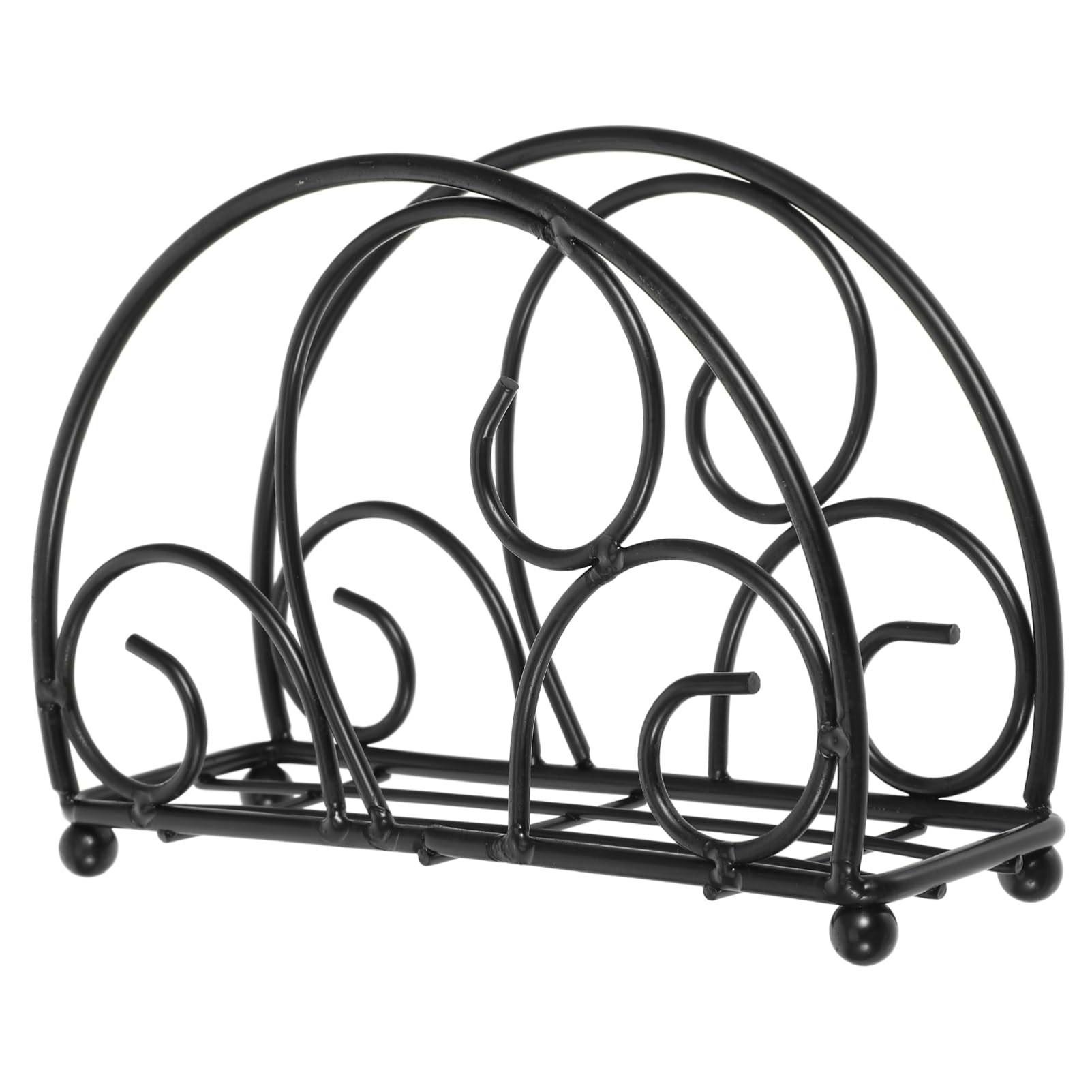 

Iron Napkin Holder Half Round Metal Tissue Dispenser Table Organizer Decorative Paper Towel Stand A