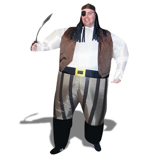 Eurowebbiz Unisex Light/White/Brown Inflatable Pirate Costume Fancy Dress With Hat