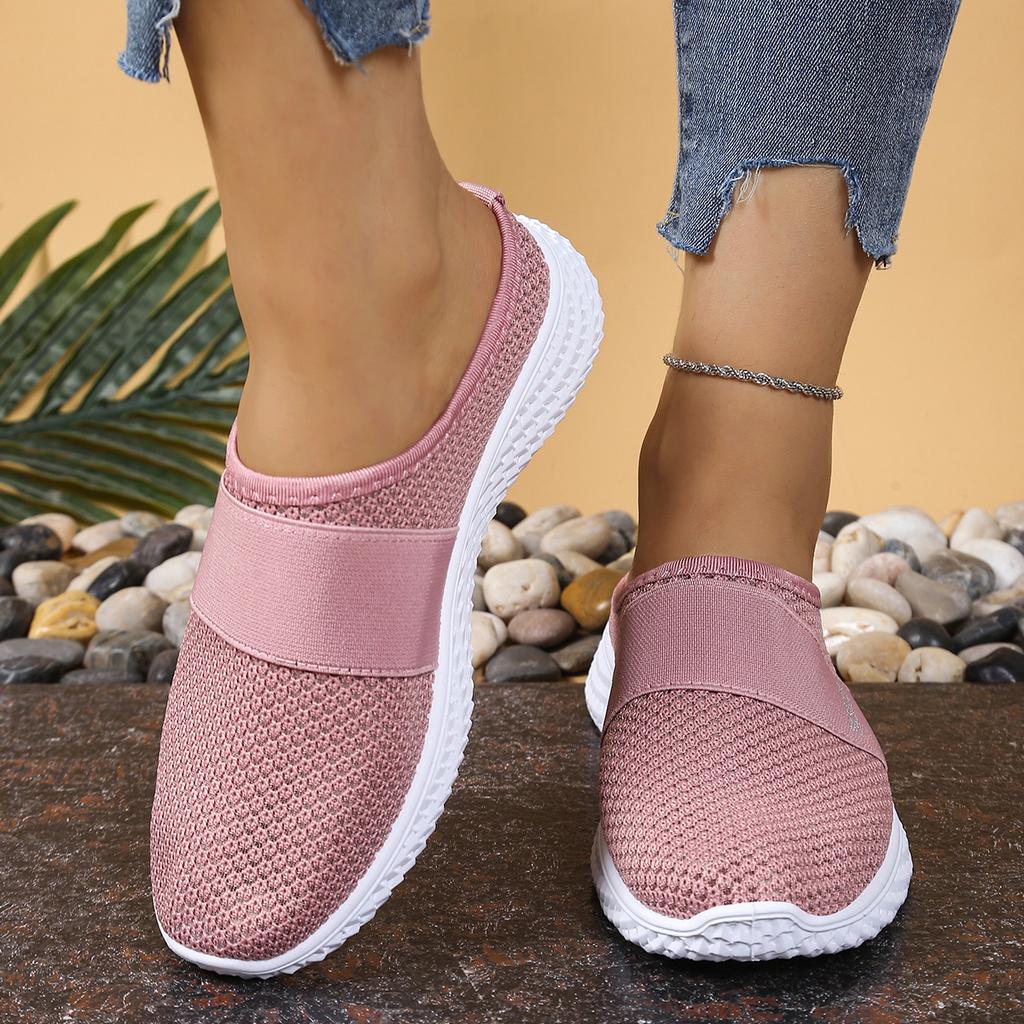 Spring and Summer Women's Shoes Plus Size Women's Breathable Mesh Slip-On Casual Sports Shoes