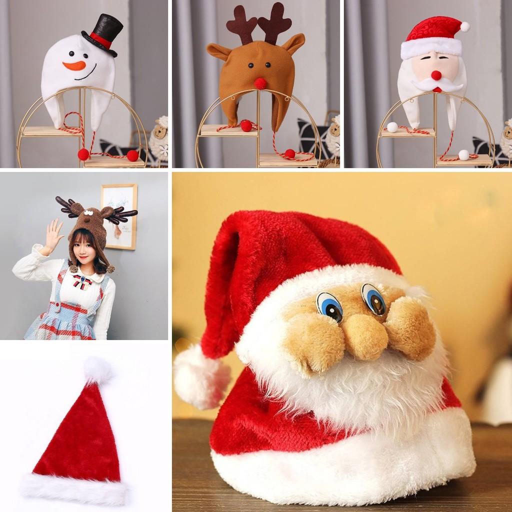 Snowman Elk Cap Christmas Cartoon Animals Festival Decorate Party Winter Gift