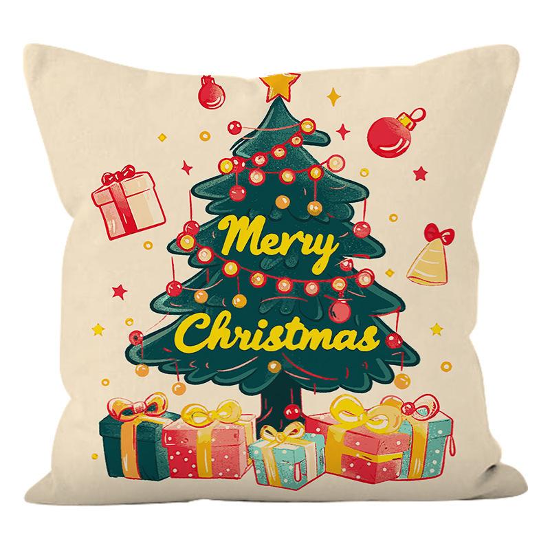 

New Christmas Printed Christmas Tree Cushion Cover, Fashionable and Simple Living Room Sofa Decoration Cushion Cover 45*45cm