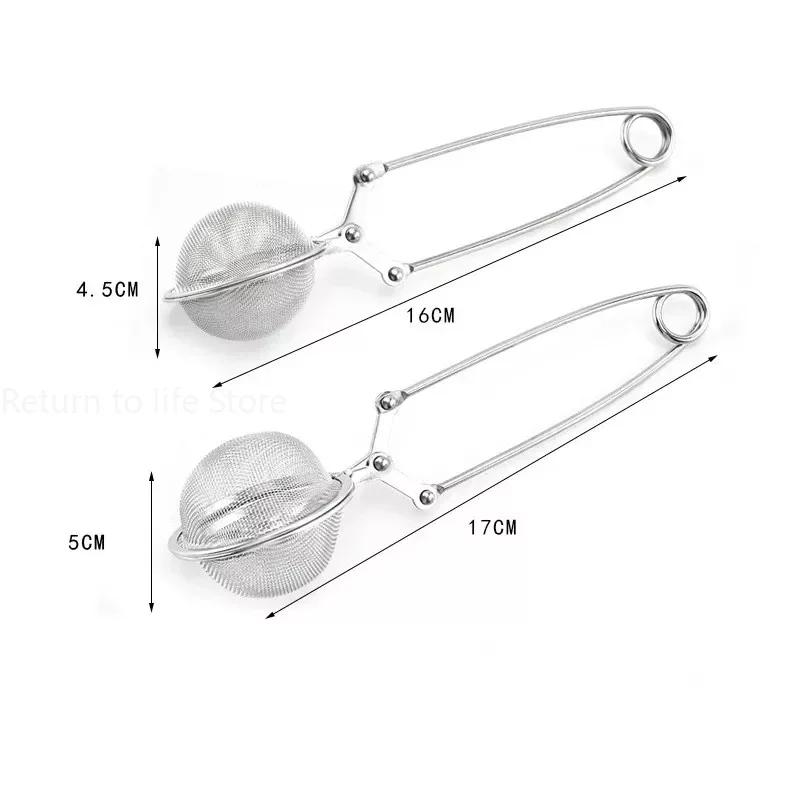 Stainless Steel Tea Infuser Sphere Filter Ball Teaspoon Squeeze Creative Strainer Tea Drip Handle Seasoning Mesh Spoon Ball