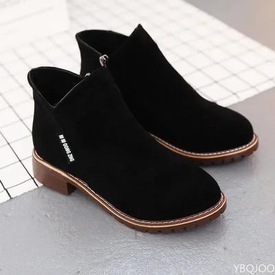 Damen Stiefeletten Retro Wildleder Lässig Kurze Stiefel Mode Plateau Stiefel Bottines Femmes Zapatos De Mujer
