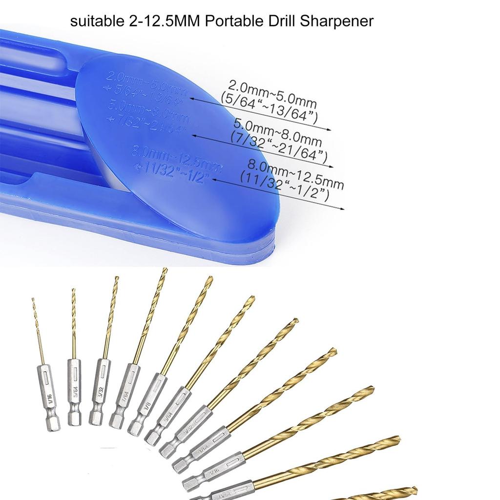 Portable Drill Bit Sharpener With Diamond Grinding Wheel Sharpening Drill Bit Tool For Metal Iron Drill Polishing Drill Grinder Grinding Hand Tool