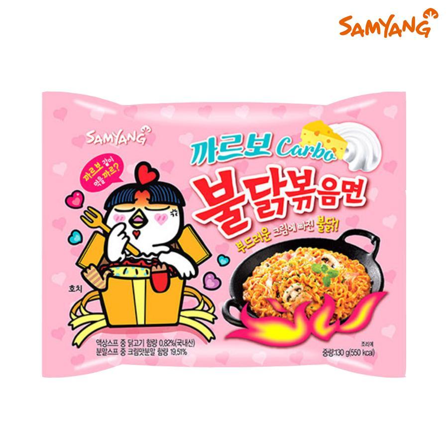 

Samyang Carbo Hot Chicken Flavour Ramen в пакете 130 г (4 упаковки) 12 packs