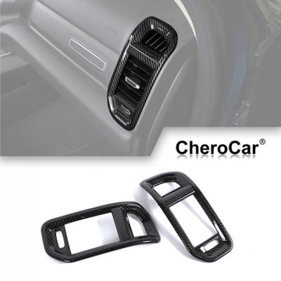 Carbon Fiber Console Side Air Condition Vent Outlet Decor For Dodge Ram 1500 18+