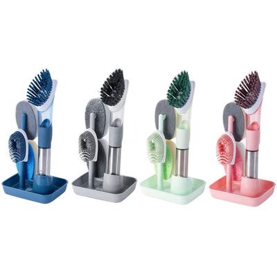 Dishwashing Brush Kitchen Cleaning Brushes Soap Dispenser Brush