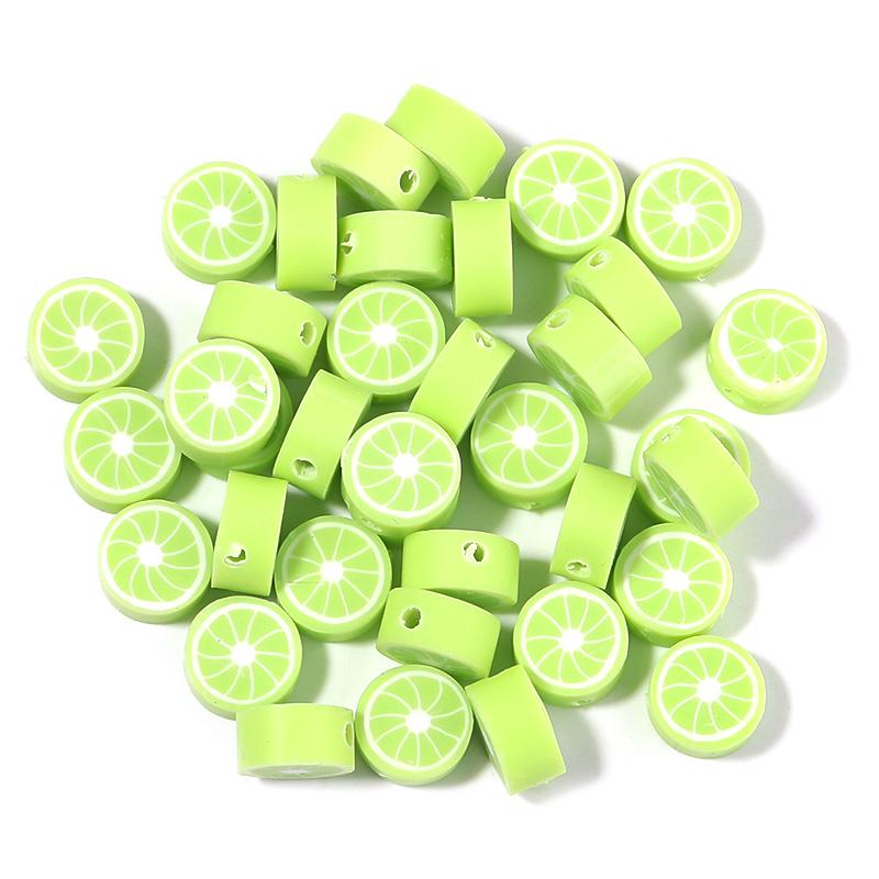 50pcs Fruit Soft Polymer Clay Beads Pottery Loose Spacer Beads For Jewelry Making DIY Bracelets Necklace Earrings Accessories