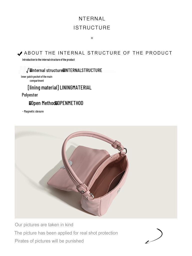 2025 High-End Diamond Pattern Underarm Bag: Zhao Lusi Style Niche Shoulder Handbag with Flower Roll Design