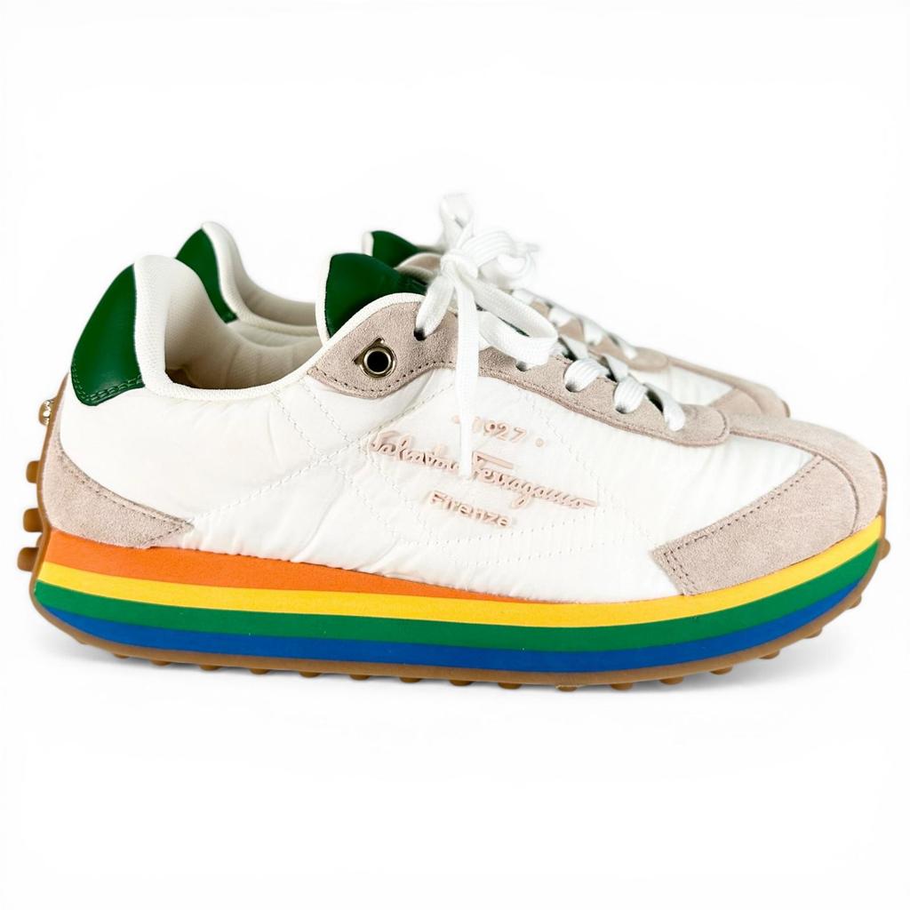 Excellent Salvatore Ferragamo sneakers IGGY GanciniMetal multicolor 6.5 0756565 Used