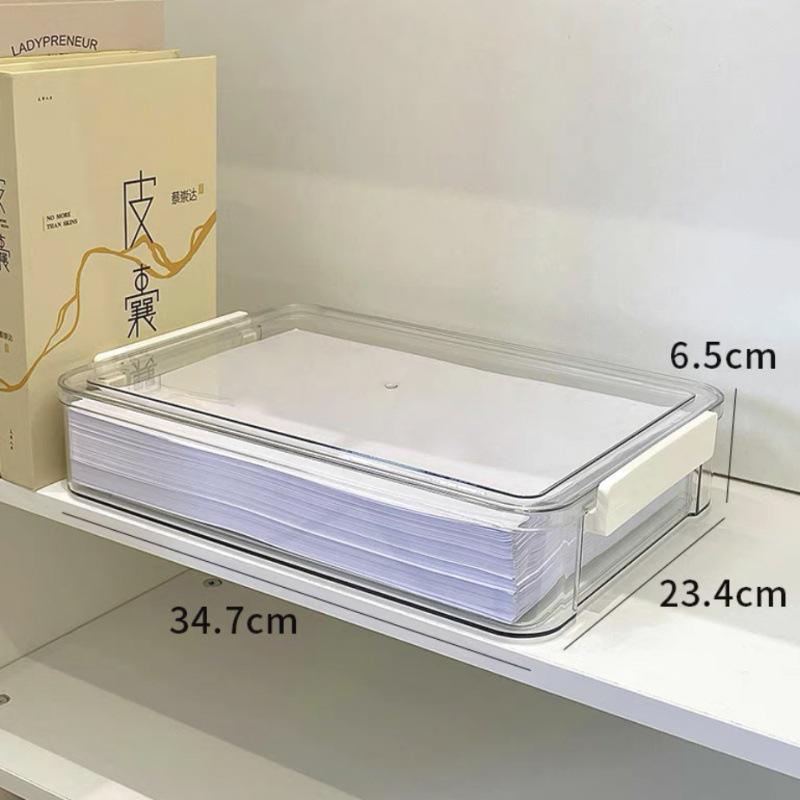 A4 Transparent Plastic File Storage Box for Documents and Certificates