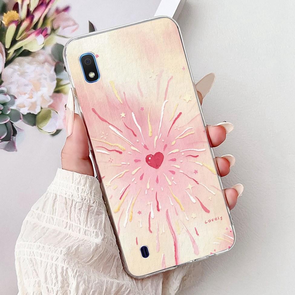Clear For Samsung A10 Case SM-A105F Cute Fashion Flowers Painted Back Cover For Samsung Galaxy A10 Phone Case A105G A105M A105FN