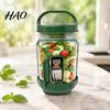 Pote Hermético para Meal Prep, Pote Portátil para Salada, Recipiente Hermético de Grande Capacidade para Molho, Tigela de Almoço Transparente com Camadas para Armazenamento de Alimentos com Dobradiça