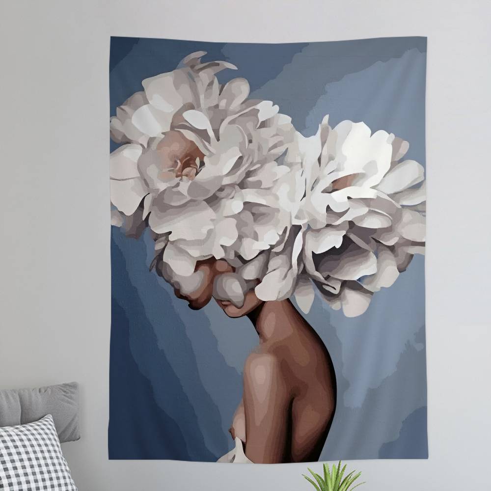 Abstract Flowers Girl Colorful Tapestry Wall Hanging Bohemian Wall Tapestries Mandala Wall Hanging Sheets
