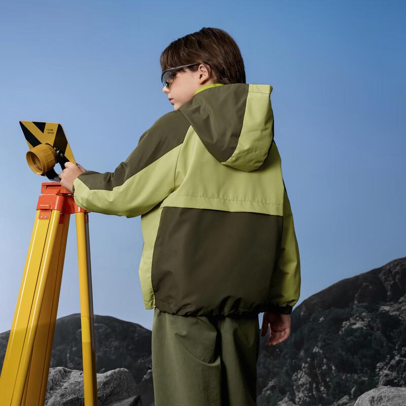 MQD Boys' 3-in-1 Color-block Hooded Windbreaker