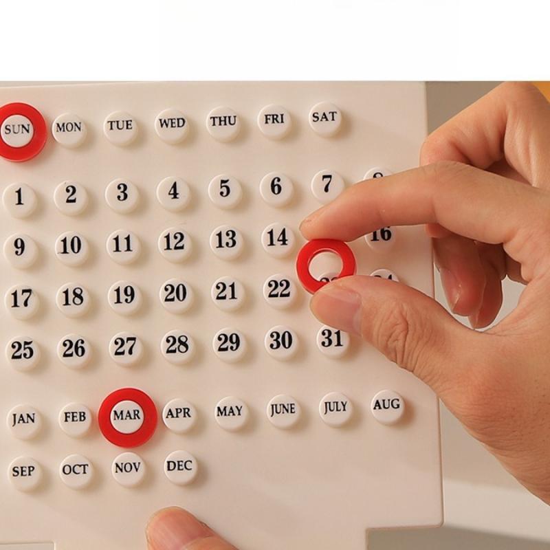 1PC Perpetual Calendar Wooden Ring Desk Calendar High Value Acrylic Calendar Desktop Ornaments Decompression Healing Decorations