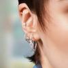 [Worn by BVG Girl Minyoung] Geometric 925 Silver Hoop Ring Earrings E059-17H