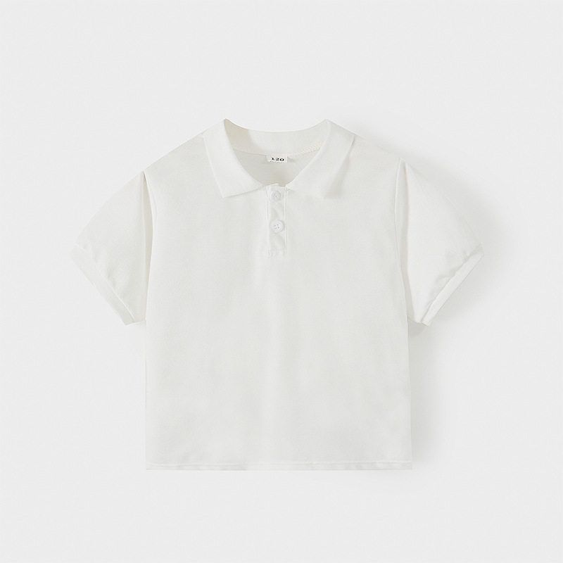 Boys' Summer Polo Shirt Short-Sleeved Shorts Set, Medium and Large Children's Clothing, Collared Top, Children's Casual Pants, Five-Point Pants