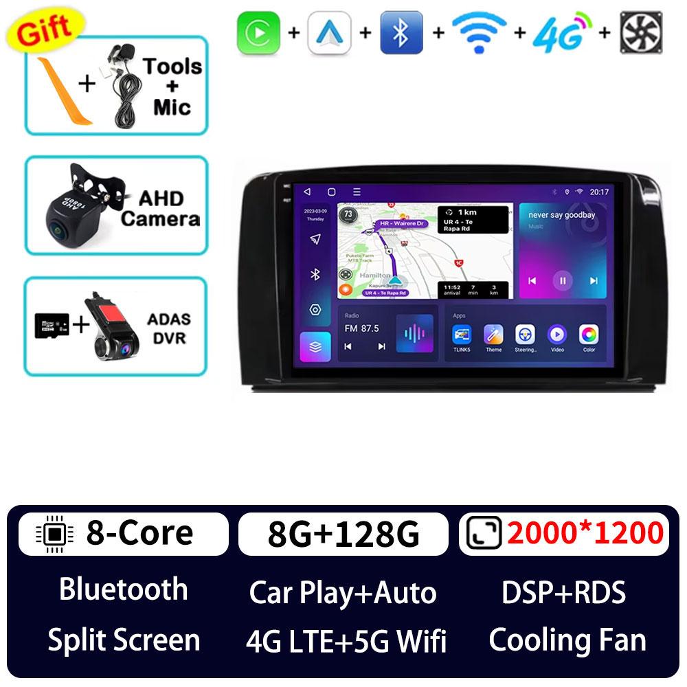 Autoradio Android 16 pour Mercedes Benz Classe R W251 R280 R300 R320 2005-2017, lecteur multimédia GPS, Navi, Carplay, autoradio stéréo