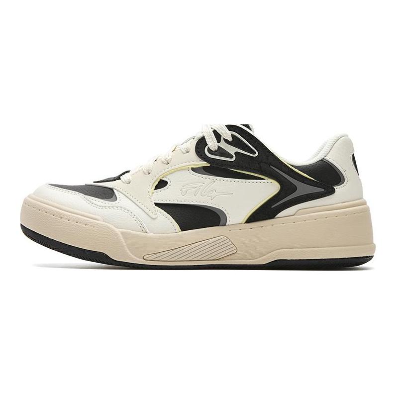 FILA Coverage Cushioning Abrasion Resistant Lightweight Low top Skateboard Shoes Women's Antique White Black F12W612203FAF