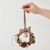 With Bow Christmas Windows Decoration Ring Xmas Garland Christmas Wreath Bell Pendant  Wall