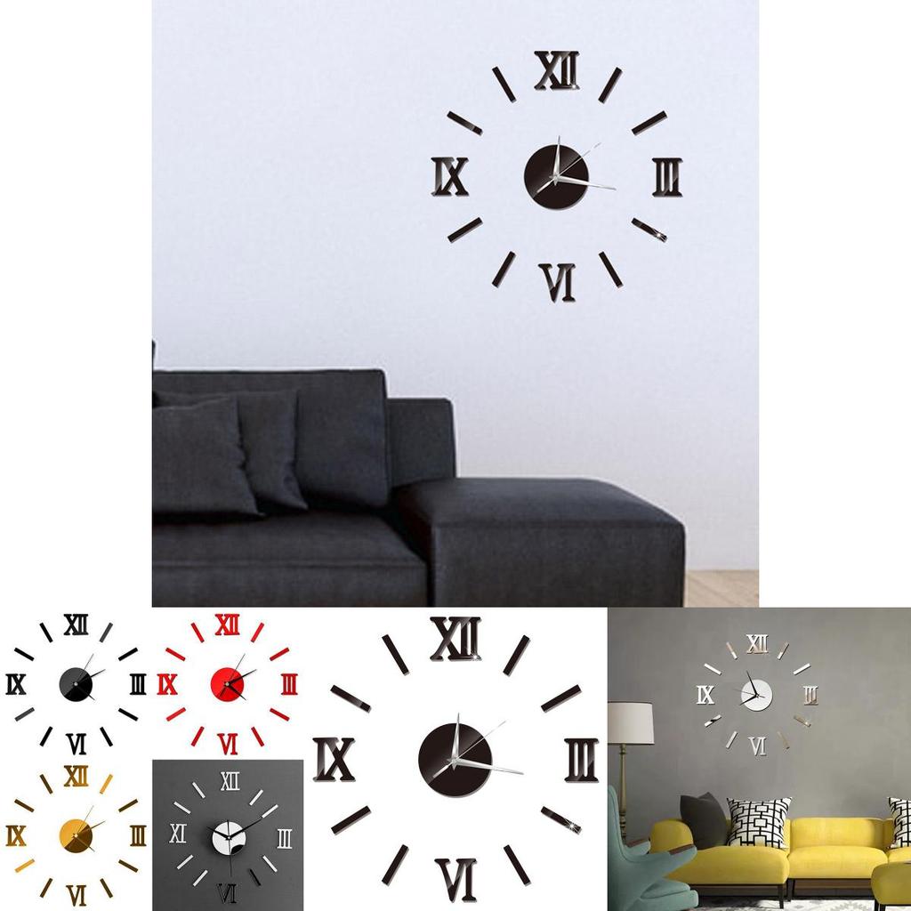 Wanduhr DIY Uhr Zuhause Moderne Dekoration 3D Kristallspiegel Kunst Aufkleber Abziehbilder