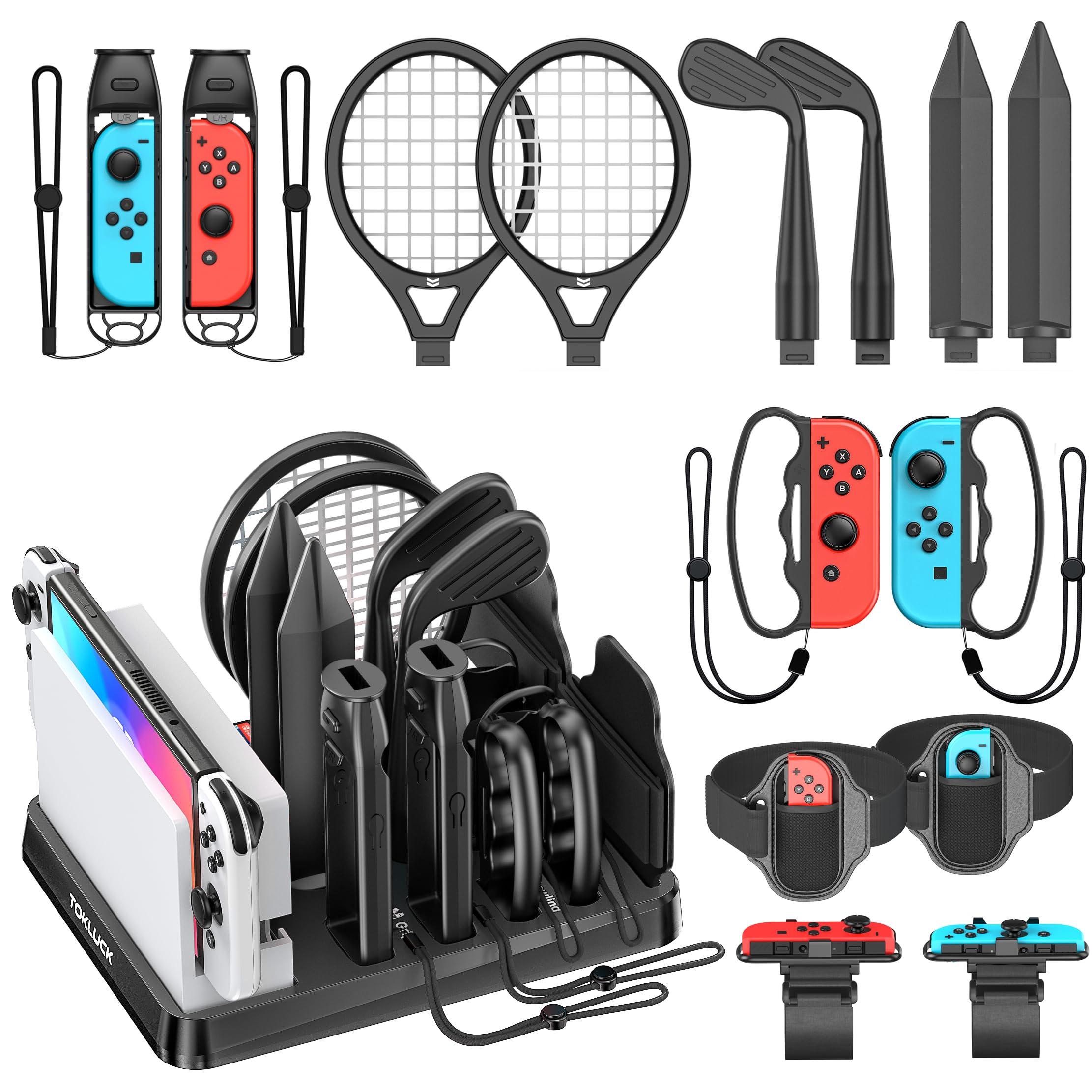 

in 1 Accessories for Switch Switch Sports Switch Sports Storage Switch Dock Switch Sports Attachment Compatible with Realistic Battle Immersive