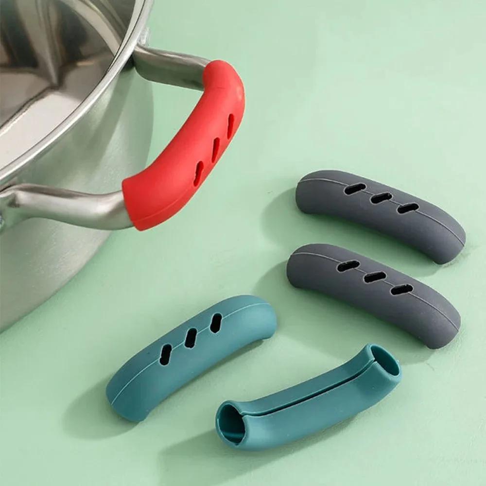 YS00050--2PCS  Grip Silicone Pot Holder Sleeve Heat Resistant Pot Glove Pan Handle Cover Grip Kitchen Tools Kitchen Gadgets